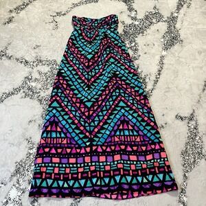 Alice Trixie Dress Womens Size M Silk Colorful Strapless Smocked Back‎ Maxi